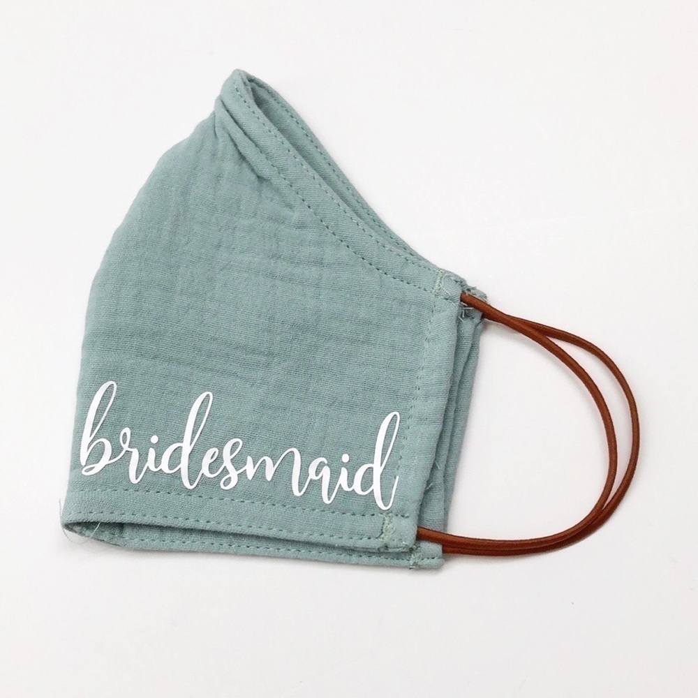 Bridesmaid sage green face mask